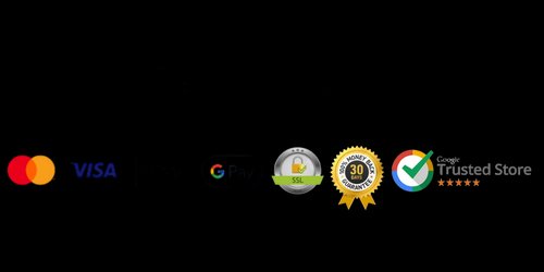 Pagos seguros – Visa, Mastercard, Google Pay · SSL · Garantía 30 días